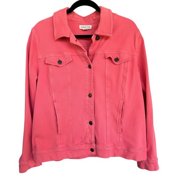 Coldwater Creek Women's Primrose Knit Denim Jacket Size XL Style #18192 - Picture 3 of 6